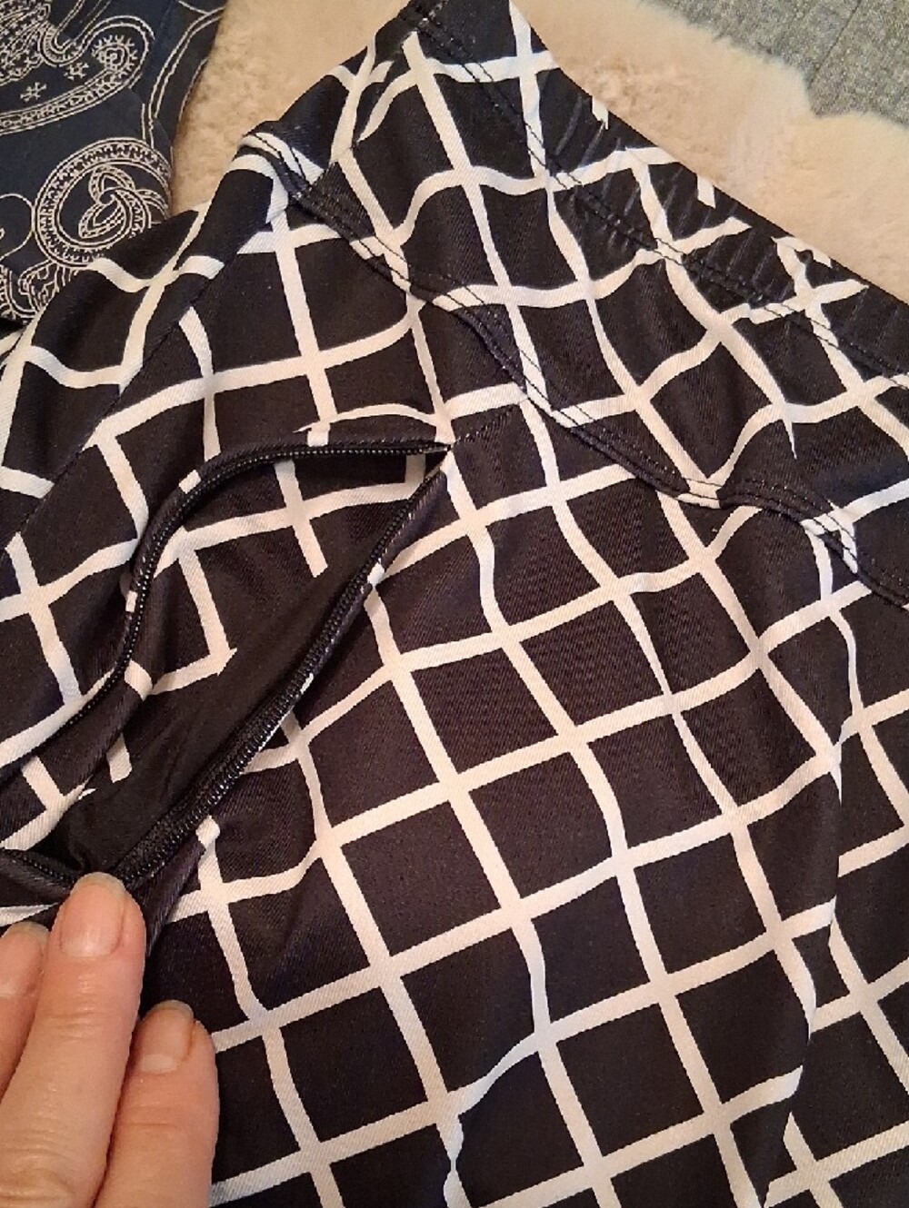 Tail Black Skort with White Lattice and Teal-Blue Stripe - Picture 8 of 9